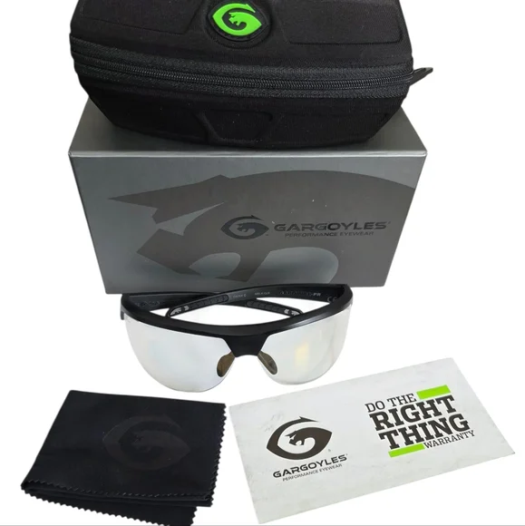 Gargoyles 10700169. QTM Cardinal-PR Sunglasses Matte Black Frame, Clear NIB - Picture 4 of 17